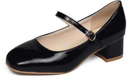 TRIWORIAE-Chaussures Mary Janes à Petit Talon pour Femmes Confortables Légères Noir