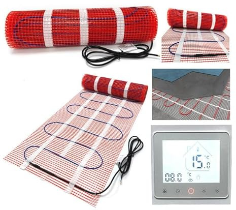 Heat Up Electric Underfloor Heating Sticky Mat 200w per m² for Stone Tiles Laminate Ceramic Porcelain etc (2m x 0.5m)