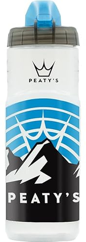 Peaty's x Fidlock Lockin Magnetic 600ml Bike Water Bottle & Mount - Bike Drink Holder and Bottle Set, Premium Alternative To Cage, Twist & Release, Bicycle and Cycling Accessories - Sunrise Clear