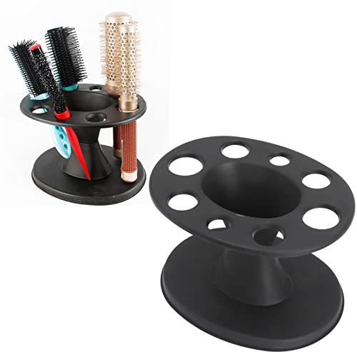 Fyearfly Stand de Almacenamiento de Peine, Soporte de Almacenamiento de Salón Profesional de Salón Múltiples Tragamonedas Clips de Forma Redonda Soporte de Corte Negro Negro