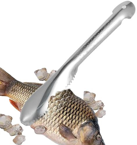 Windfromort Descamación de pescado – Acero inoxidable – Extractor de escamas de pescado – Escaspa profesional – Herramienta de ayuda de cocina – Extractor de escamas de pes