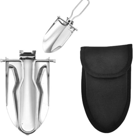 XINGYIYIJIA Portable Folding Camping Shovel with Carry Case, 12.5 cm x 6.5 cm, Stainless Steel, Lightweight for Outdoor Hiking and Fishing