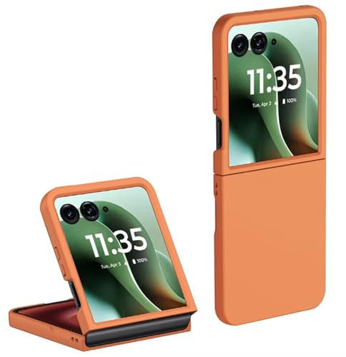 Topme Coque de téléphone Hard Skin pour Motorola Moto Razr 70 Ultra/Razr 60 Ultra 6.96, Manchon de Protection Antichoc en Polycarbonate - Orange