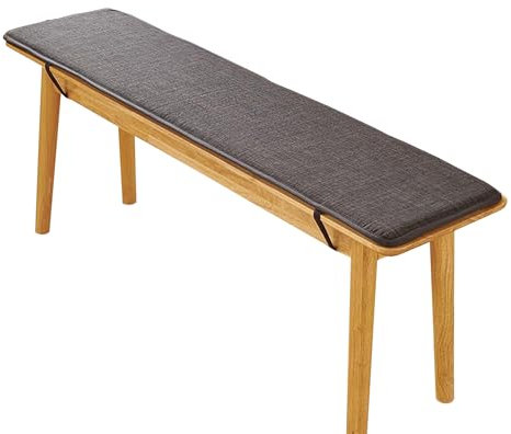 Cuscino antiscivolo per interni per cucina e sala da pranzo, lavabile, per divano, bar e terrazza, 200 x 35 x 1,5 cm, grigio scuro, adatto per mobili in legno e davanzale