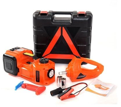 DTYBJN rangierwagenheber Wagenheber, 3-in-1-elektrischer hydraulischer Wagenheber, 5 Tonnen Wagenheber, 45 cm, mit Luftpumpe für die Reparatur von LKW-Reifen hebebühne Auto