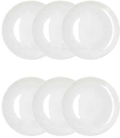 Bidasoa Set de 6 platos Harmony Hydrozero de porcelana 27 cm | Blanco, Porcelana, formato redondo, acabado brillo, 27 cm, 6 piezas, apilable, apto para microondas, apto para frigorífico