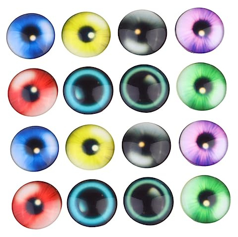 DOITOOL 25piezas Ojos De Parche De Vidrio Para Hacer Joyas Pegatinas De Vidrio Material Para Joyería Diy Accesorios Para Manualidades Diy
