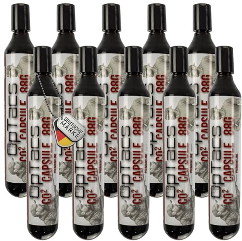 OpTacs 88g CO2 Kapsel 10er Set – CO₂-Kartusche für Luftdruckwaffen, Airsoft, Paintball – Gewinde M16x1,5 – langanhaltend & präzise