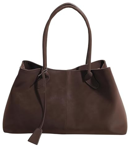 JIABAOZ Wildleder Tragetasche Damen,Vintage Handtasche, Große Hobo Tragetasche, Retro Geldbörse,Große Arbeitstasche, Reisetasche für Arbeit, Shopping, Alltag