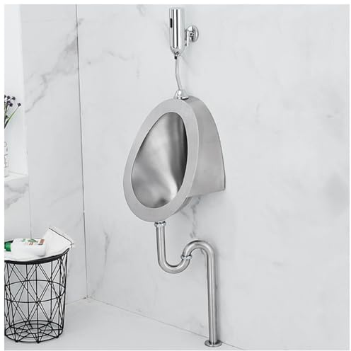 Urinario de pared para baño, inodoro, unidad de inodoro para adultos, descarga comercial, de alta eficiencia, de acero inoxidable para baño, baño moderno para el hogar.