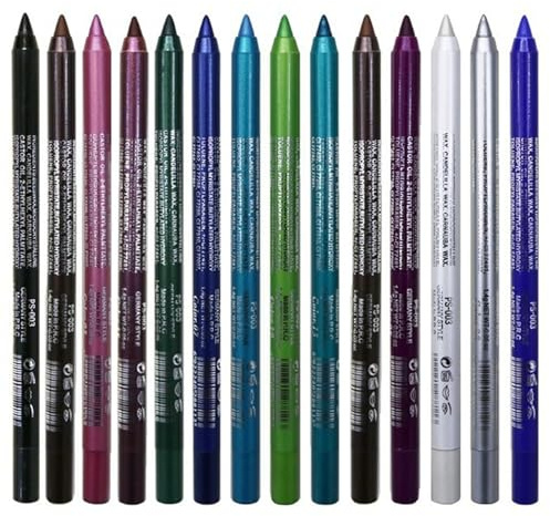 Crayon eye-liner pailleté, crayon eye-liner imperméable 14 pièces, doublures en gel coloré anti-taches avec finitions métalliques et chatoyantes pour des looks de précision