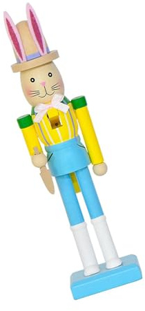 PANGBOER Adorno de liebre de Pascua de madera, figura de liebre de Pascua para decoración del hogar y fiestas de vacaciones