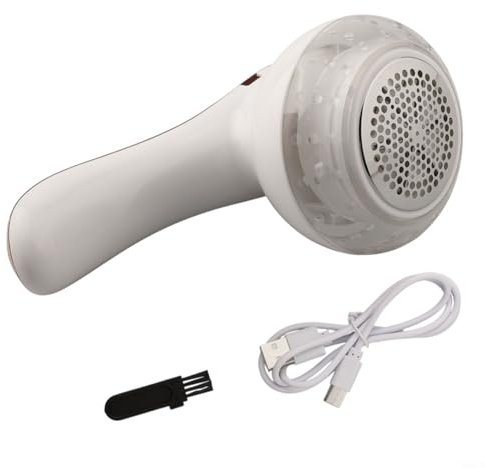 Rasoio portatile per vestiti con testina di ricambio, ricaricabile tramite USB, per rimuovere pelucchi e pelucchi su vestiti, mobili, maglioni, coperte (bianco)