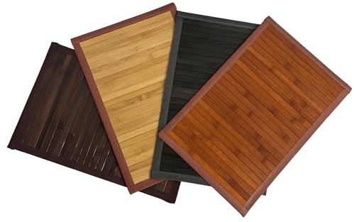Set Di 4 Tovagliette Lavabili in Bambù cm 40x30 Qualità Top Lusso Colori Assortiti Bordo Rinforzato In Tessuto Antiscivolo Antimacchia Termoisolanti Resistenti Tovaglietta Americana Bamboo Sottopiatti