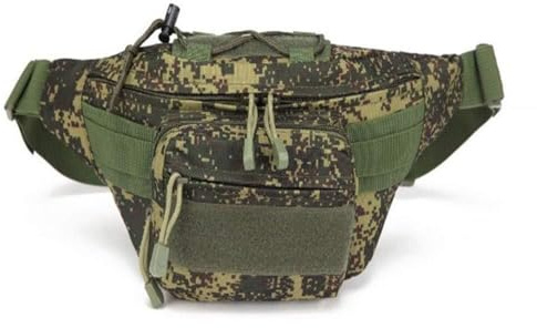 PBTMCD Sac De Taille Tactique – Équipement Course Hydrofuge avec Boucle Autocollante for Badges, Sac Banane Durable for Sports Plein Air for L'entraînement Et La Randonnée(Russian Camo)