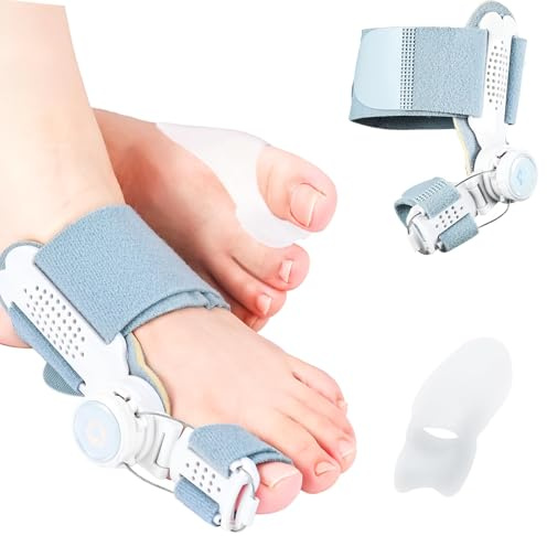 Bunion Corrector Big Toe Straightener for Women and Men, Upgraded Version for Bunion Relief with Adjustable Bunion Splint and Silicone Toe Separator, Hallux Valgus Corrector for Day and Night Support