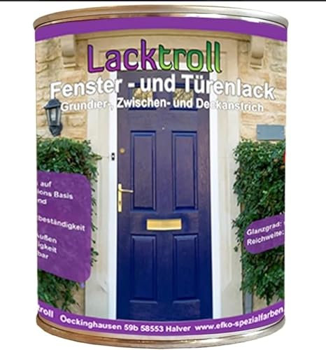 Lacktroll Fenster- und Türlack 3in1 Tannengrün RAL 6009 Seidenglanz 750ml