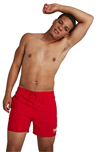 Speedo Men's 16 Watershort Swiming Trunks| Quick Dry | Comfortable Fit | Clasic Style | Drawstring Waist, Fed Red, S