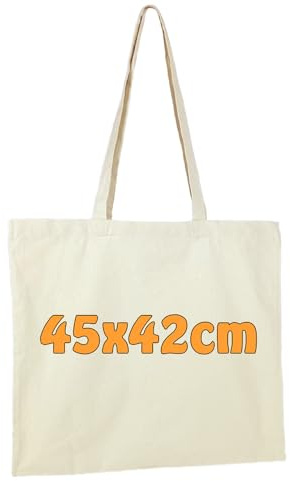 Cottonbagjoe Baumwolltaschen 45×42 cm aus 100% Baumwolle (140 g/m²) – OEKO-TEX® STANDARD 100 – Große Stofftasche mit langen Henkeln
