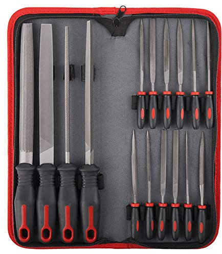 16PCS Metal File Set, Hand File Kit, Workshop File with Flat, Half-Round, Round, Triangle File and Needle File for Carpentry/Carving/Hobby/Crafts/Woodwork/Workshop/Garage