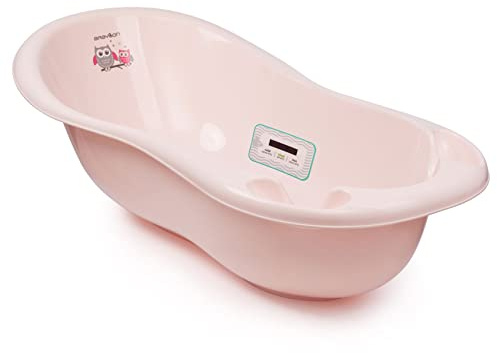 BABYLON Shuttle Bath Baignoire Bébé+Thermomètre+Bouchons, 0-18 mois, Rose
