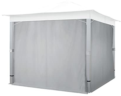 TOOLPORT 4 Seitenteile für Gartenpavillon Sunset Premium 3x3 m - Polyester ca. 180 g/m² - mit Reißverschluss - grau