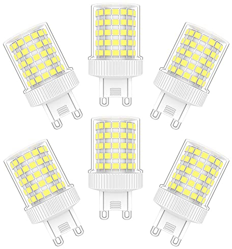Ruihua G9 10W LED Kapsel Glühbirne 6000K Kaltweiß Mais Glühbirnen(Entspricht 90W Halogenlampe) 800LM Nicht Dimmbar G9 Energiesparlampe AC220-240V,6 Packungen