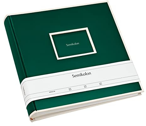 Semikolon 364061 Album Jumbo - 30 x 30 cm, 100 pages couleur crème, pour photos 10 x 15, avec papier vélin - vert forêt