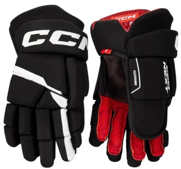 CCM Next Eishockey Handschuhe Senior (Schwarz/Weiß, Größe: 14)