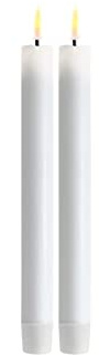 ReWu Deluxe Homeart Stabkerze 24 cm Weiß | 2 Stück