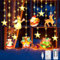 YeahBoom Cortina de Luces de Estrella de Navidad, 114 LED, Decoración Navideña, para Balcón, Ventana, Fiesta
