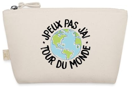 Spreadshirt J'Peux Pas J'Ai Tour du Monde Cadeau Voyageur Trousse, Taille Unique, Nature
