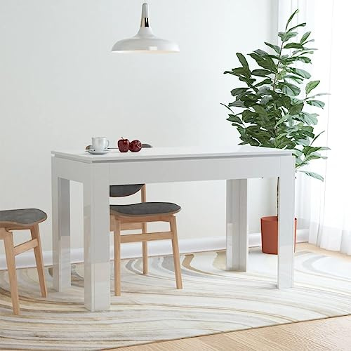 ZQQLVOO Esszimmertisch Kitchen Table Konferenztisch Lounge Bartisch Esstisch Hochglanz-Weiß 120x60x76 cm Holzwerkstoff