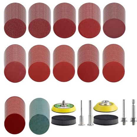 BEEK 240 Stück Schleifpapier,2 Stück Schleifscheiben Pads 75mm, Schleifpad Set Mit 4 Schaftadaptern Und 2 Pufferpads, Polierpad Für Bohrmaschine, Schleifmaschine, Holz, Metall, Auto.