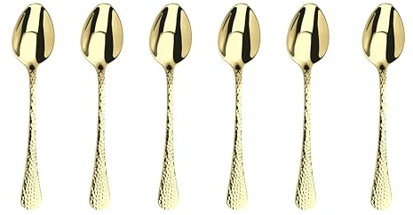 Arthur Price CAVA0061 6 Teaspoons, Stainless Steel, Gold