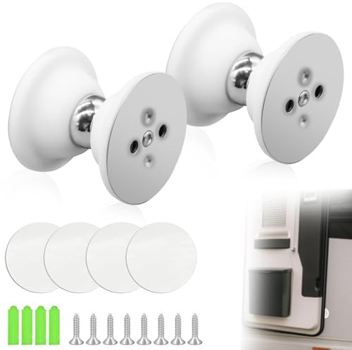 2 Stück Wohnmobil Magnetischer Türfeststeller Türstopper Magnet für Wohnwagen Magnetischer RV Door Holder RV Door Holder magnetische Türschnäpper mit Schrauben für Wohnmobil, Bootsfächer (Weiß)