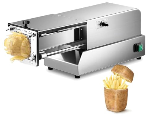 Coupe-Frites Électrique Commercial en Acier Inoxydable avec Lames De 8/10/12 Mm - Hachoir À Légumes pour Pommes De Terre, Carottes, Concombres - Convient pour La Cuisine Professionnelle