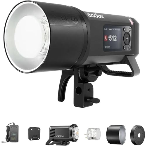 Godox AD600 Pro II Flash Strobe Extérieur 600Ws GN87 1/8000s 2,4G Sans Fil avec 40W Modéling LED, 0,01-0,9s Recyclage, Monture Bowens