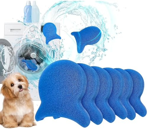 6PCS Pet Hair Remover Balls for Washing Machine, Reusable Pet Hair Remover for Laundry, Dog & Cat Hair Remover for Washing Machine and Dryer, Wet and Dry Use- Hair Laundry, Clothes, Bedding
