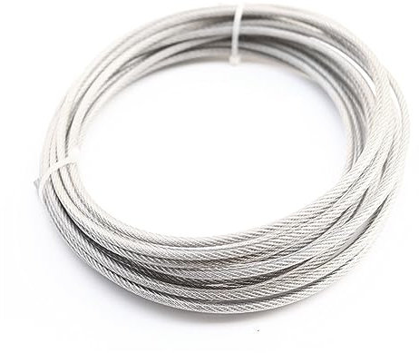 OZXJW 5 Meter Drahtseil, PVC, transparent beschichtetes Kabel, Edelstahlseil, Wäscheleine, Durchmesser 0,8 mm, 1 mm, 1,5 mm, 2 mm, 3 mm(1.5mm 5M)