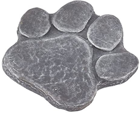 Pierre Commémorative D'empreinte de Patte de Chien, Beau Monument gravé pour Animaux de Compagnie, Bricolage, pour Terrasse Extérieure, Pelouse (Gris Roche)