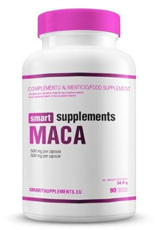 SMART SUPPLEMENTS - Maca - 90 Cápsulas - Extracto Seco de Raíz de Maca - Aporta Energía y Vitalidad - Equilibrio Hormonal - Mejora el Rendimiento Físico y Mental