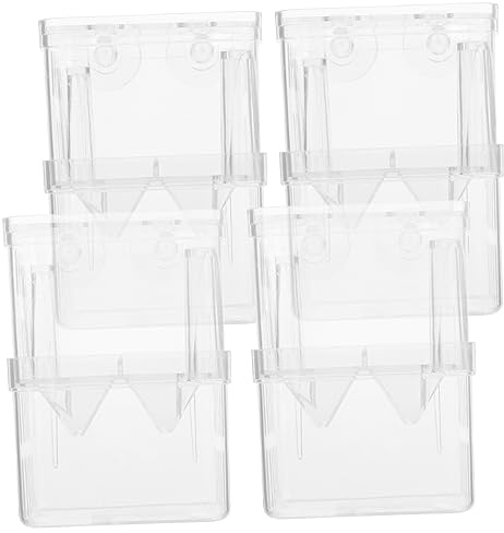 FONDOTIN 4pcs Aquarium Fry Hatchery Fish Tank Egg Crate Separator Fish Breeding Box Isolation Container