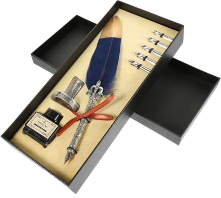 DOITOOL Kalligraphie-stift Vintage-federkielen Tinte Und Praktischem Federhalter Für Schreiben Und Zeichnen Robustes Material Für Langlebigkeit