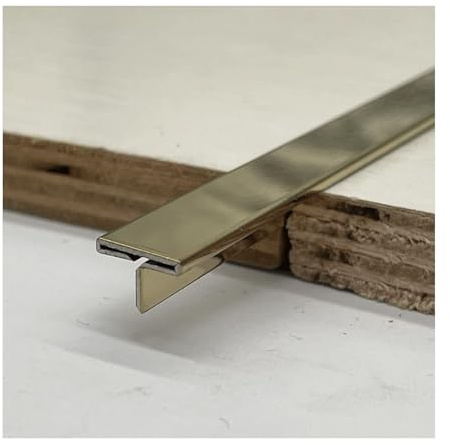 SJHPZG Tira de transición de Acero Inoxidable 304 para Suelos laminados, 2 Unidades de 120 cm de Largo. Barra de unión para umbrales y Bordes para unir Huecos