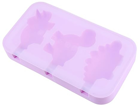 Alipis Moule à Glace Maison Silicone avec Couvercle Forme Dinosaure Bâtonnets Réutilisables Moule DIY pour Glace et Décoration Pratique et Facile à Démouler