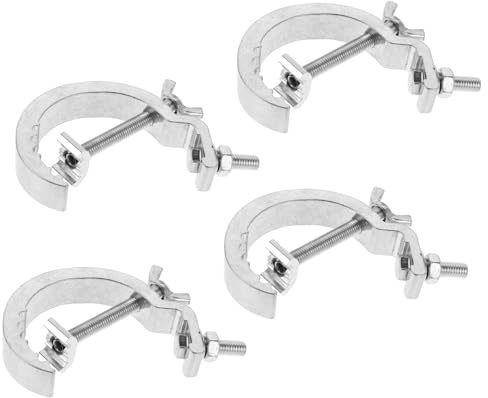 VANZACK 4pcs Stage Light Clamp Hook for Par Lights Heavy Duty 17mm Wide Metal Clamp with Anti Scratch Feature
