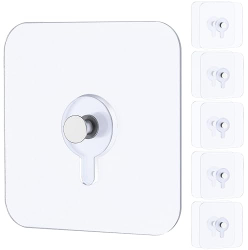 Uniclife 30 Pcs Colgadores Adhesivos para Cuadros con Soporte de 18 kg Ganchos de Pared Pesados sin Clavos Impermeables y Transparentes para Colgar Cuadros Fotos Espejos en Baño Cocina Oficina Hogar