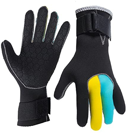 YFDGD Guanti Nuoto Guanti da immersione in neoprene 3 mm nuoto for surf uomo e donna Caldi guanti pesca subacquea antiscivolo for la caccia(S)