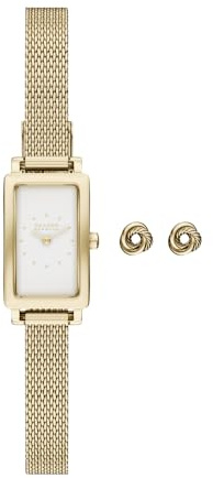 Skagen Hagen Watch for Women, Quartz Two Hand Movement with Stainless Steel or Leather Strap